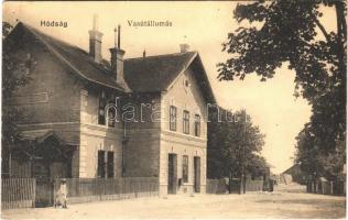 1918 Hódság, Odzaci; Vasútállomás / Bahnhof / railway station