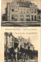 1916 Apatin, Hotel Schäffer szálloda, Speiser féle ház. Lotterer Antal kiadása / hotel, mansion (EK)
