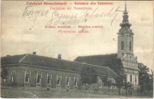 1912 Révújfalu, Satu Nou, Banatsko Novo Selo; Görögkeleti román templom / Biserica romana / Romanian Orthodox church (szakadás / tear)