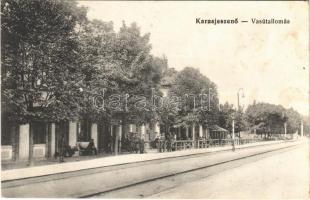 1915 Karasjeszenő, Jaszenova, Jasenovo; vasútállomás, vasutasok / Bahnhof / railway station, railwaymen (fl)