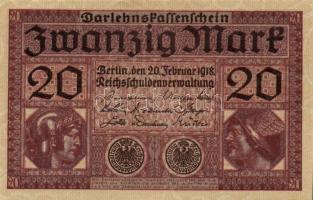 Német Birodalom/Császárság 1918. 20M(2x) kevés ugrású sorszámokkal T:I,I-