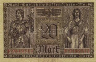 Német Birodalom/Császárság 1918. 20M(2x) kevés ugrású sorszámokkal T:I,I-