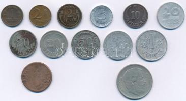 Vegyes 13db-os érme tétel az 1766-1967 közötti időszakból poltura, fillér, forint névértékek T:2-3