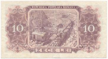 Románia 1952. 10L kék sor- és sorozatszámmal T:III Romania 1952. 10 Lei with blue serial C:F 
Kraus...