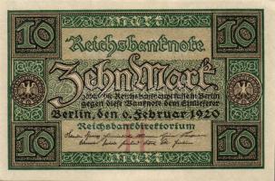 Német Birodalom/Weimari Köztársaság 1920. 10M(2x) egymásutáni sorszámokkal T:I