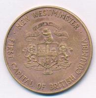 Kanada 1966. "NEW WESTMINSTER - FIRST CAPITAL OF BRITISH COLUMBIA / UNION OF COLONIES CENTENNIAL 1866-1966" kétoldalas Br emlékérem (39mm) T:2 Canada 1966.  "NEW WESTMINSTER - FIRST CAPITAL OF BRITISH COLUMBIA / UNION OF COLONIES CENTENNIAL 1866-1966"double sided Br commemorative medallion (39mm) C:XF