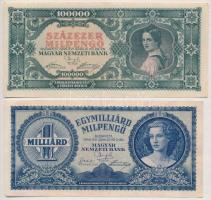 1946. 100.000MP (3x) + 1.000.000.000MP T:II-,III Adamo P30,P34