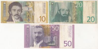 Jugoszlávia 2000. 10D + 20D + 50D T:III Yugoslavia 2000. 10 Dinara + 20 Dinara + 50 Dinara C:F