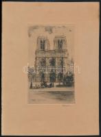 HRobin jelzéssel: Párizs, Notre Dame. Rézkarc, papír. 9x15 cm