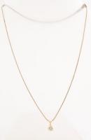 Fonott ezüst (Ag) nyaklánc cirkón kővel  Jelzett, 5,1 g