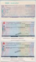 Ausztria DN 3db (2xklf) kitöltetlen minta (MUSTER) banki csekk T:I-II Austria ND 3pcs (2xdiff) unfilled specimen (MUSTER) bank cheque C:UNC-XF