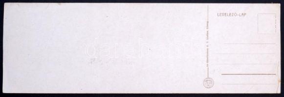 Kőszeg. Hajtatlan panoráma képeslap / Unfolded panoramacard (szakadások / tears)