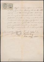 1862 Hőgyész, hitelességi bizonyítvány, ragasztott, okmánybélyeggel