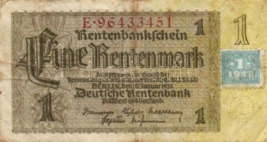 NDK 1948. 1937. 1RM kuponnal felülbélyegezve ú.n. "Kuponschein" T:III