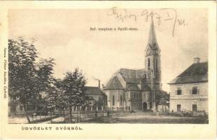 1907 Győr, Református templom a Petőfi téren. Berecz Viktor kiadása