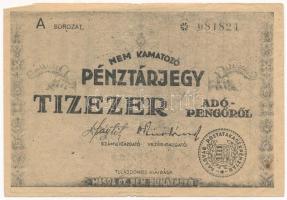 1946. 10.000AP nem kamatozó Pénztárjegy "Másra Át Nem Ruházható" T:III Adamo P57