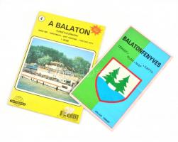 1995 A Balaton turistatérképe, 1:80.000, Bp., Cartographia, 35x100 cm +1993 Balatonfenyves térképe, Bp, Sollun Bt., 17x47 cm