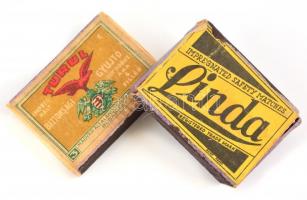 Linda és Turul gyufa, 2 csomag Turul tömbben, tartalommal