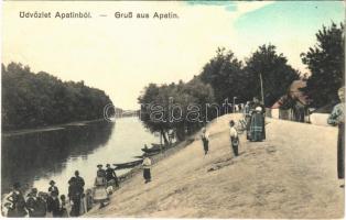 1916 Apatin, Duna-part, csónakok / Danube riverbank, boats