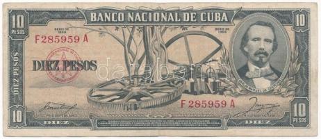 Kuba 1958. 10P T:III  Cuba 1958. 10 Pesos C:F  Krause 88.b