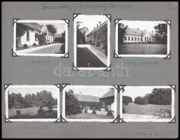 1932 Tarnazsadány, gróf Almássy-kastély, 6 db fotó fotósarokkal kartonra erősítve, 6,5×9 cm
