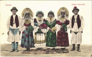 1914 Szond, Sonta; Sokác népviselet. Freudinger Mór kiadása / Sokci folklore, traditional costumes (EK)