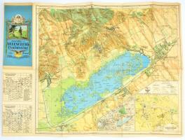 1929 Velencei tó és környéke, 1:25.000, M. Kir. Állami Térképészet, Kirándulók térképe 17. sz.,Vízisport térképek 3. sz., 64x48 cm