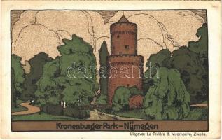 Nijmegen, Kronenburger Park. litho art postcard (EK)
