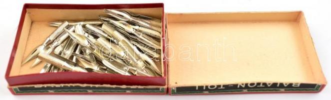 cca 1935 Schuler József Rt. Balaton toll márkájú  dekoratív tollhegytartó papírdoboza tollhegyekkel,...