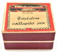 cca 1935 Viktória gyógyszertár Budapest Erzsébet körút 23. fájdalomcsillapító por tartódoboz, papír, szép állapotban, 5×5,5×3 cm