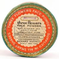 Magyar gyártmányú "three flowers" púdertartó papírdoboz art deco motívummal a doboztetőn, ...