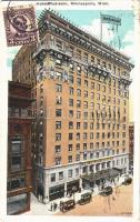 1928 Minneapolis (Minnesota), Hotel Radisson, automobiles. TCV card (EK)