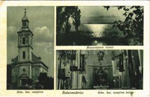 1948 Balatonederics, Római katolikus templom, belső, Balaton part. Töttő kiadása (EK)
