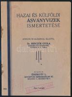1936 Bp, Dr. Benczúr Gyula: Hazai és külföldi ásványvizek ismertetése, 16p