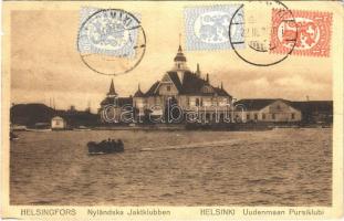 1928 Helsinki, Helsingfors; Nylandska Jaktklubben / Uudenmaan Pursiklubi / yacht club, motorboat. TCV card (EK)
