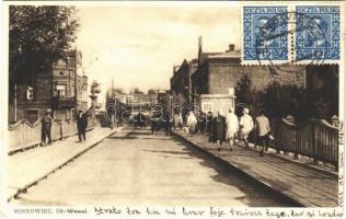 1931 Sosnowiec, Sosnowitz; Ul. Wawel / street view, bridge. TCV card