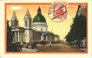1927 Warszawa, Warschau, Warsaw; Kosciól sw. Aleksandra / Saint Alexanders Church, tram, police officer. TCV card (EK)