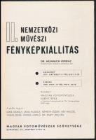 1958 Budapest-Szeged, II. Nemzetközi Művészi fotókiállítás, Magyar Fotóművészek Szövetsége, pályaműv...