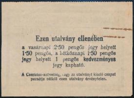 1933 Gödöllő, IV. Cserkész-világjamboree utalvány kedvezményes jegy váltására