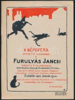 1912 Furulyás Jancsi népopera szórólapja, 20×15 cm
