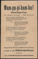 cca 1900 München, Wampupibamba - Grotesk Nigger Song, dalszöveg, hajtott, 24×16 cm