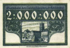 Német Birodalom/Weimari Köztársaság/Karlsruhe 1923.8. 2000.000M (2x) klf sorszámokkal T:I-,II