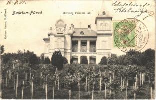 1903 Balatonfüred, Herceg prímási lak. Grüner Simon kiadása, TCV card  (EK)