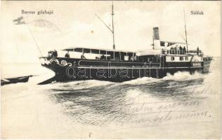 1913 Siófok, Baross gőzhajó. Elkán Ármin 51-1913.