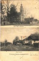 1939 Balatonmagyaród, Római katolikus templom, utca, automobil. Röszler Károly felvétele (fl)