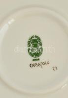 Zsolnay pillangómintás hatszögű porcelán kínálótál, kézzel festett, jelzett, hibátlan, 21x19x3 cm