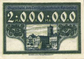 Német Birodalom/Weimari Köztársaság/Karlsruhe 1923.8. 2000.000M (2x) klf sorszámokkal T:II+,II