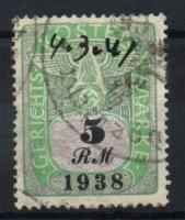 Deutsches Reich 1938 5RM törvénykezési illeték bélyeg