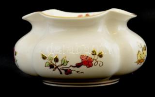 Zsolnay pillangómintás kis porcelán kaspó, kézzel festett, jelzett, hibátlan, 12x12x6,5 cm