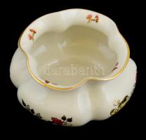 Zsolnay pillangómintás kis porcelán kaspó, kézzel festett, jelzett, hibátlan, 12x12x6,5 cm